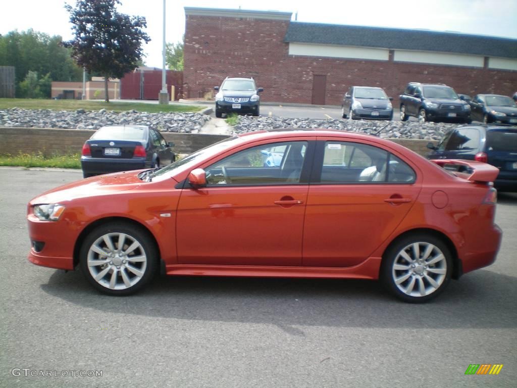 2010 Lancer GTS - Rotor Glow Orange Metallic / Black photo #7