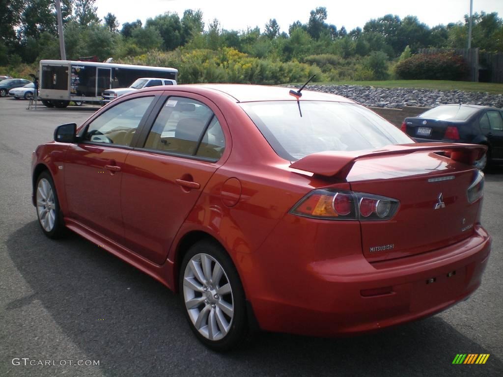2010 Lancer GTS - Rotor Glow Orange Metallic / Black photo #8