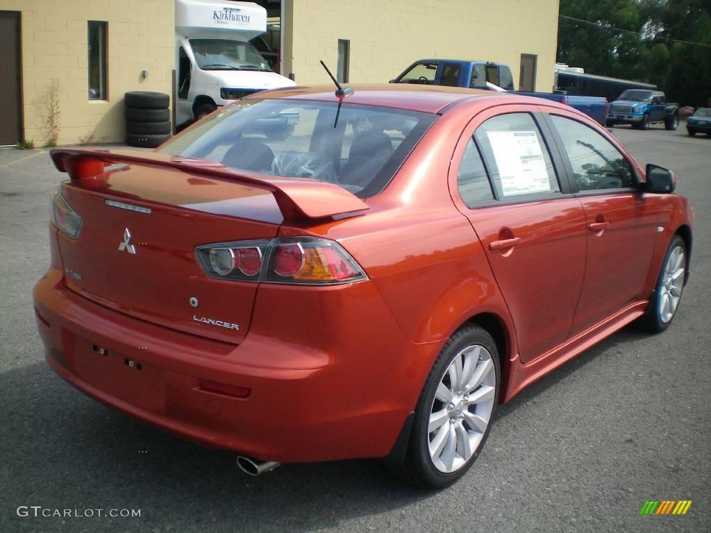2010 Lancer GTS - Rotor Glow Orange Metallic / Black photo #10