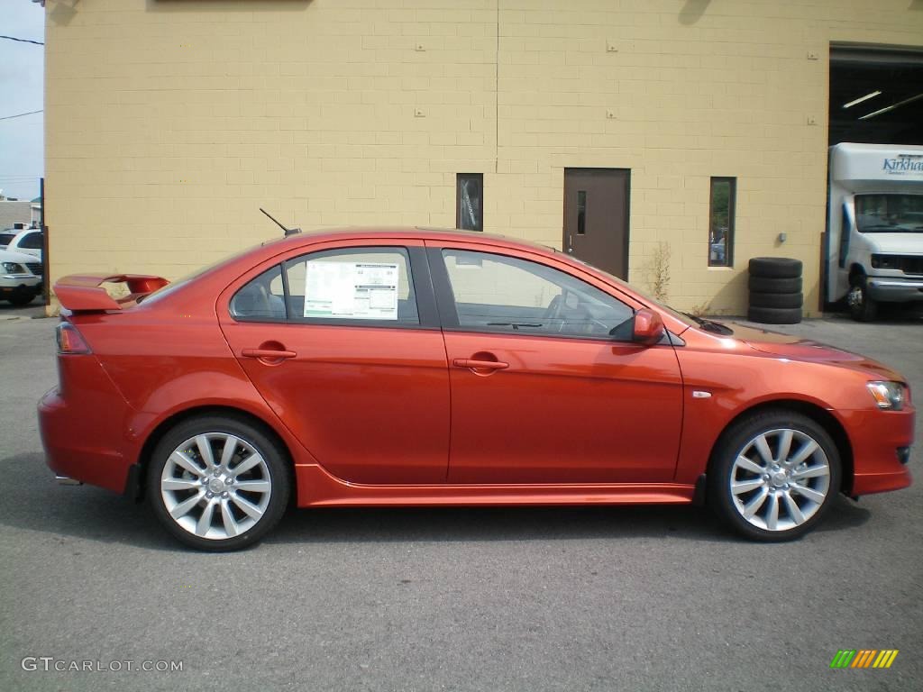 2010 Lancer GTS - Rotor Glow Orange Metallic / Black photo #11
