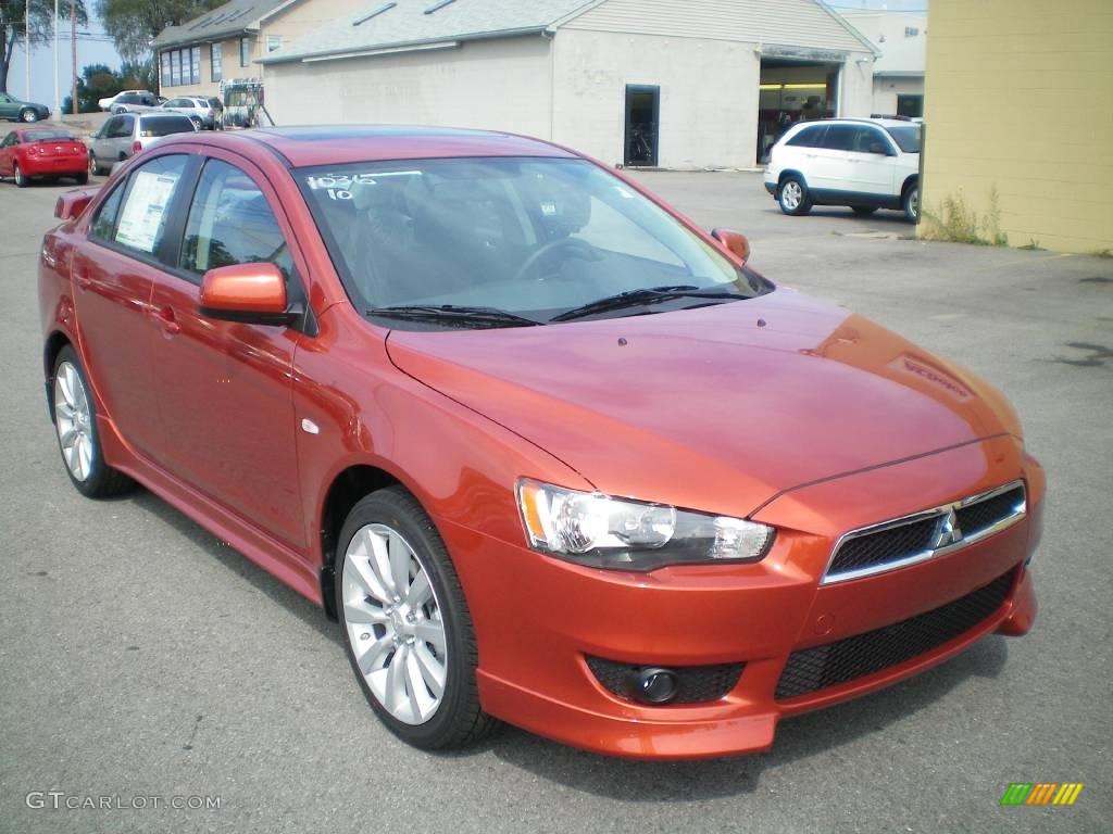2010 Lancer GTS - Rotor Glow Orange Metallic / Black photo #12