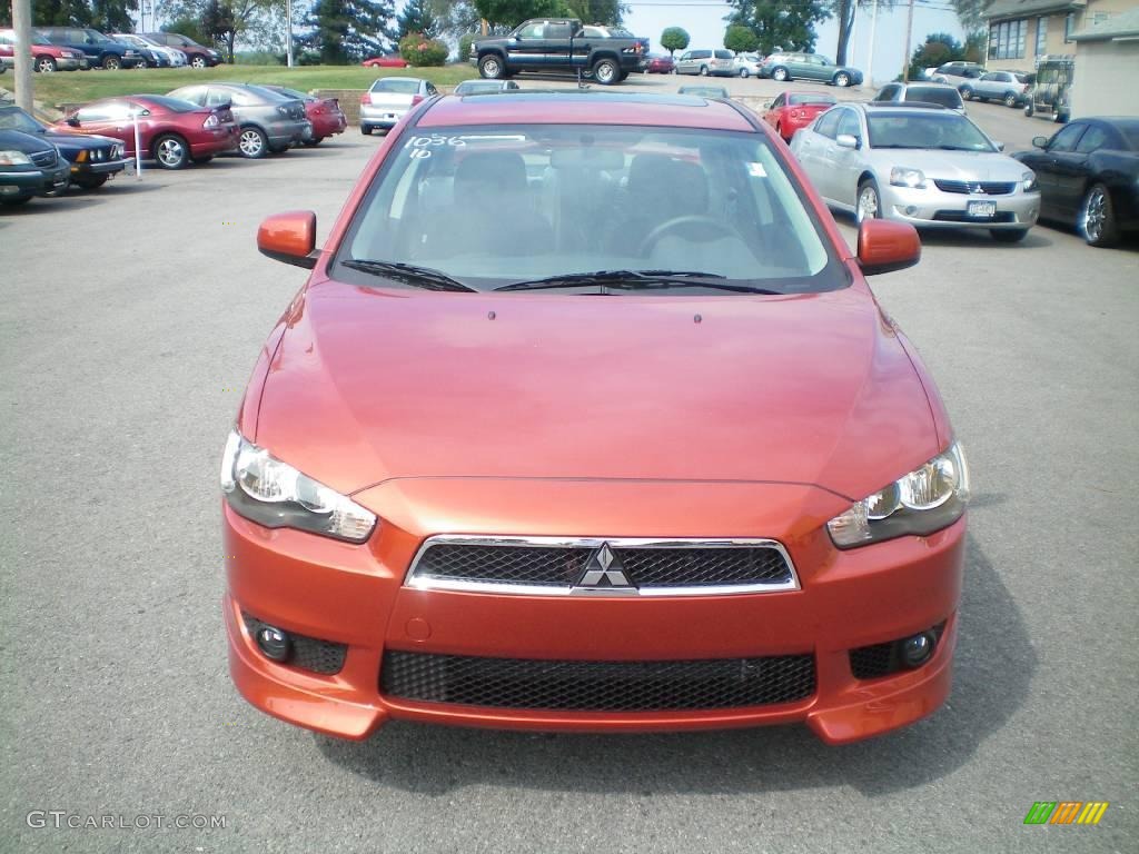 2010 Lancer GTS - Rotor Glow Orange Metallic / Black photo #13