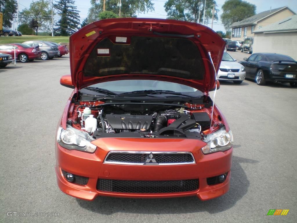 2010 Lancer GTS - Rotor Glow Orange Metallic / Black photo #14