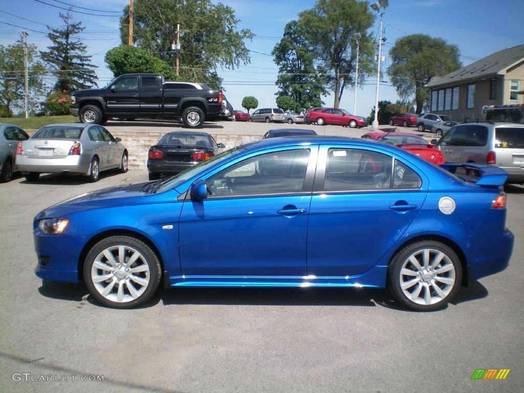 2010 Lancer GTS - Octane Blue Metallic / Black photo #7