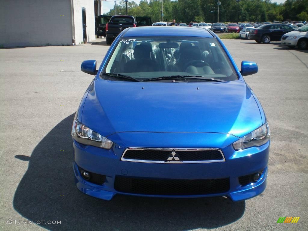 2010 Lancer GTS - Octane Blue Metallic / Black photo #13