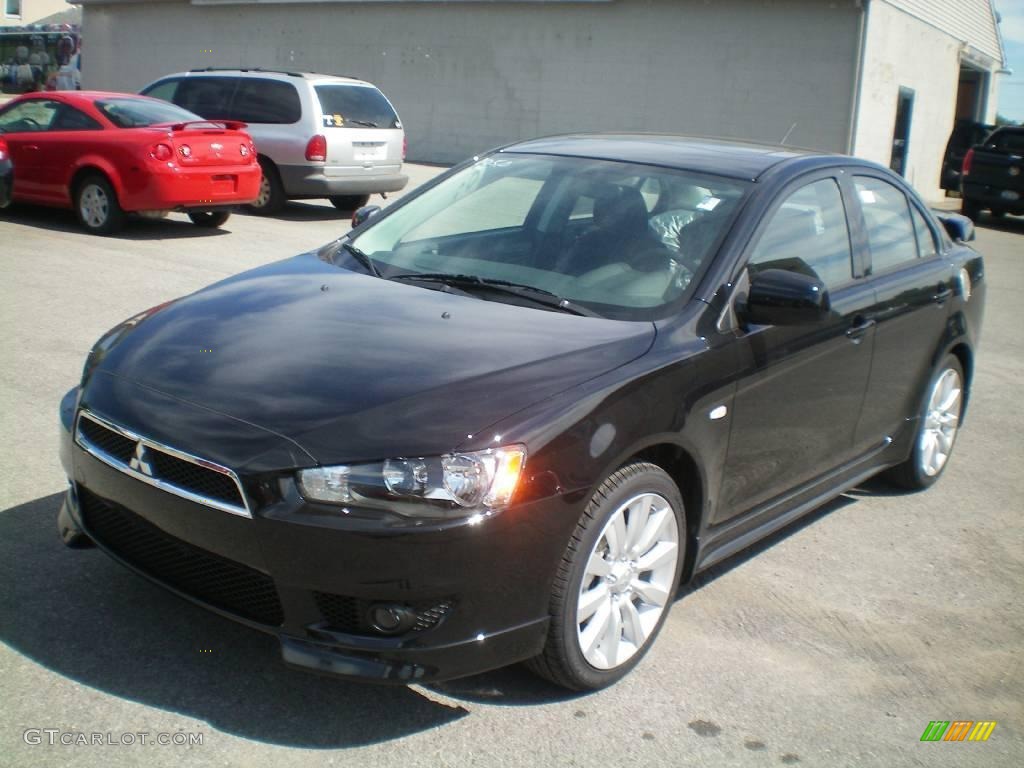 2010 Lancer GTS - Tarmac Black Pearl / Black photo #1