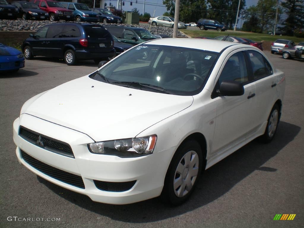 2010 Lancer DE - Wicked White Metallic / Black photo #1