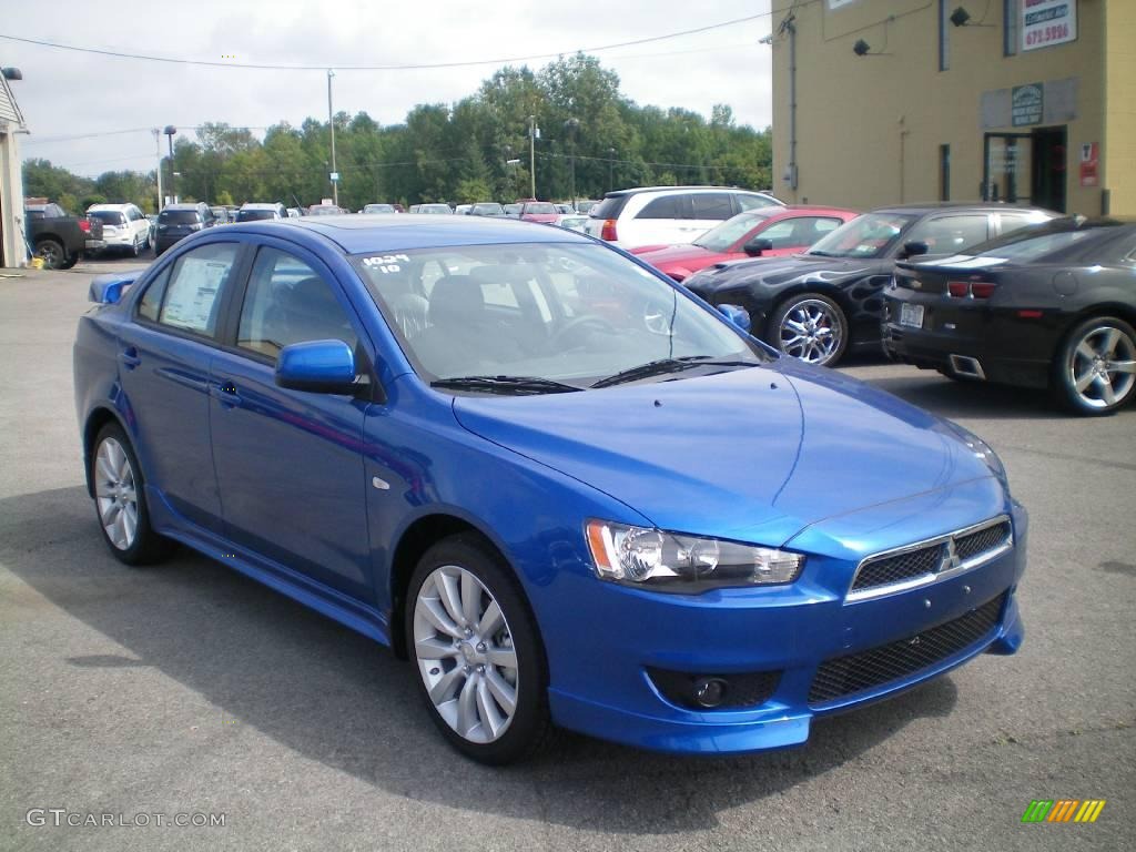 2010 Lancer GTS - Octane Blue Metallic / Black photo #12