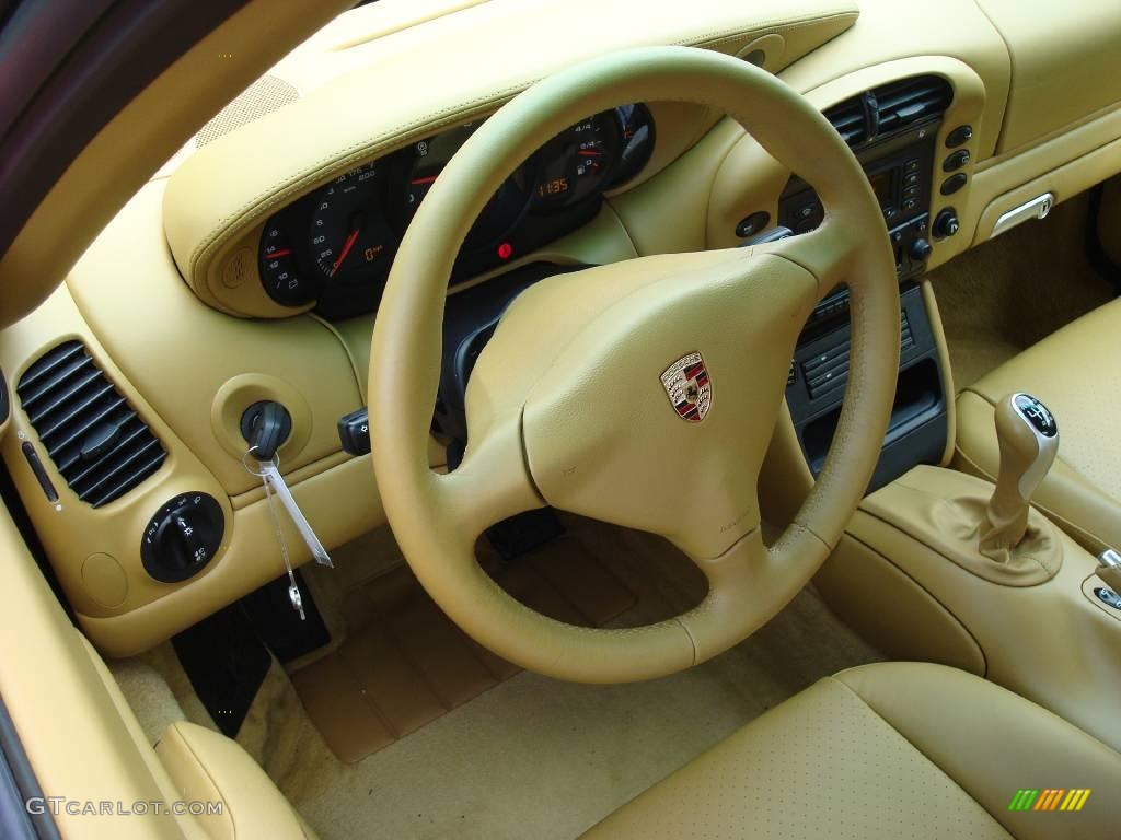 2002 Porsche 911 Carrera 4S Coupe Savanna Beige Steering Wheel Photo #17778504