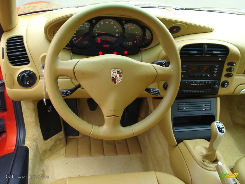 2002 Porsche 911 Carrera 4S Coupe Savanna Beige Steering Wheel Photo #17779068