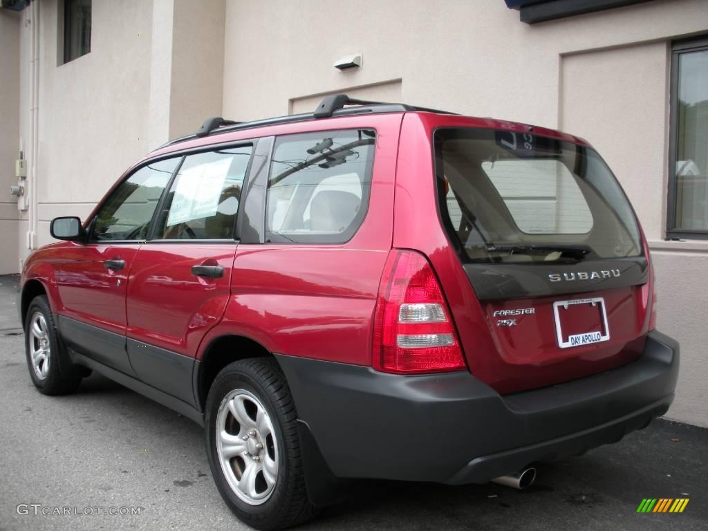 2005 Forester 2.5 X - Cayenne Red Pearl / Beige photo #4