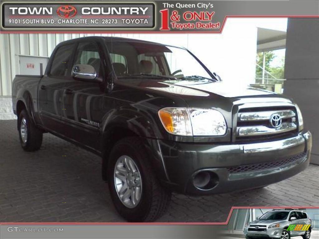 2005 Tundra SR5 Double Cab - Timberland Green Mica / Taupe photo #1