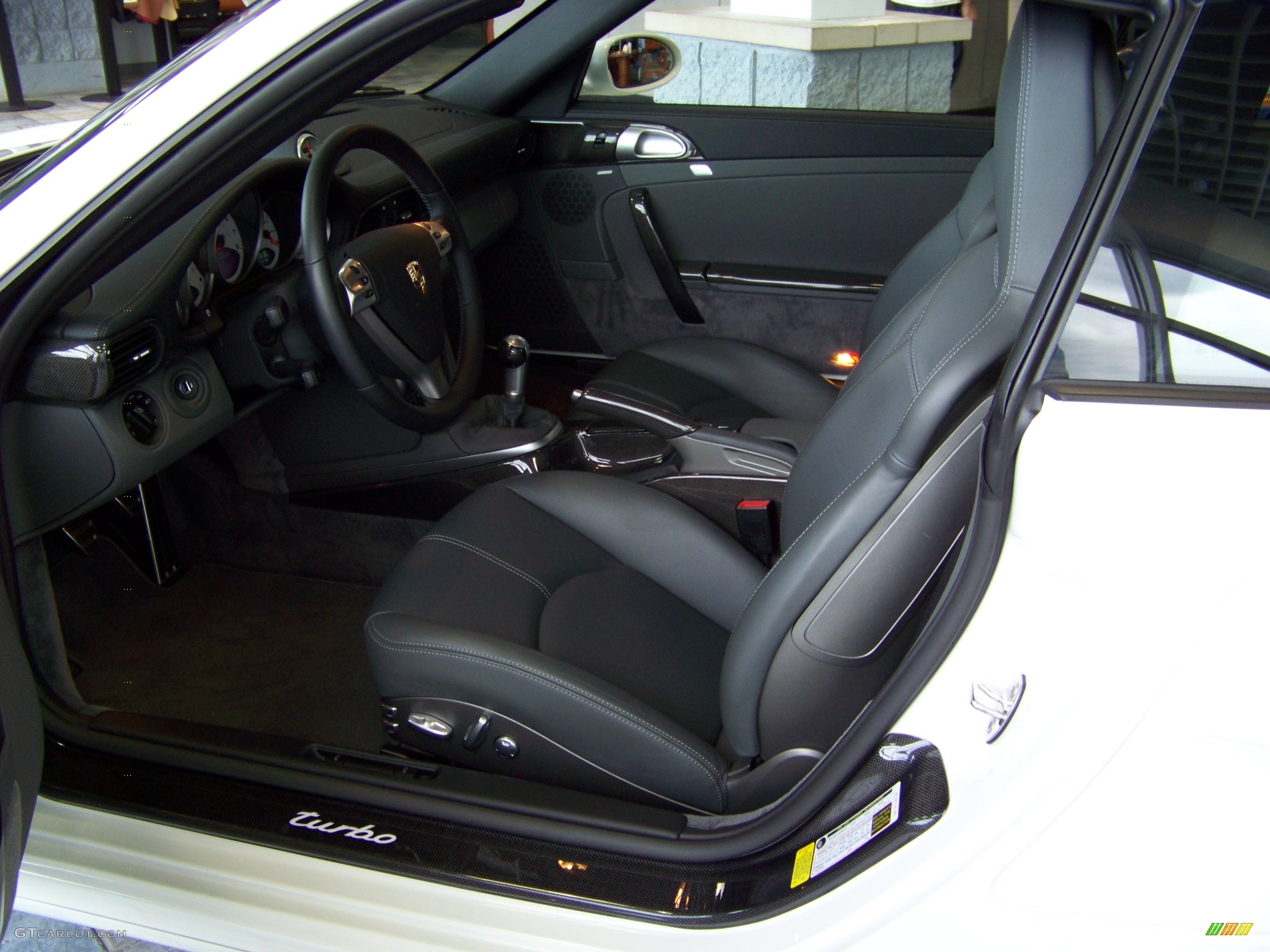2008 911 Turbo Coupe - Carrara White / Black/Stone Grey photo #7