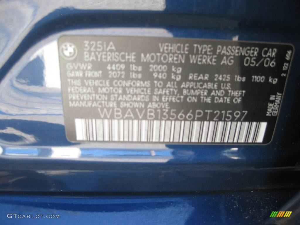 2006 3 Series 325i Sedan - Mystic Blue Metallic / Beige Dakota Leather photo #17
