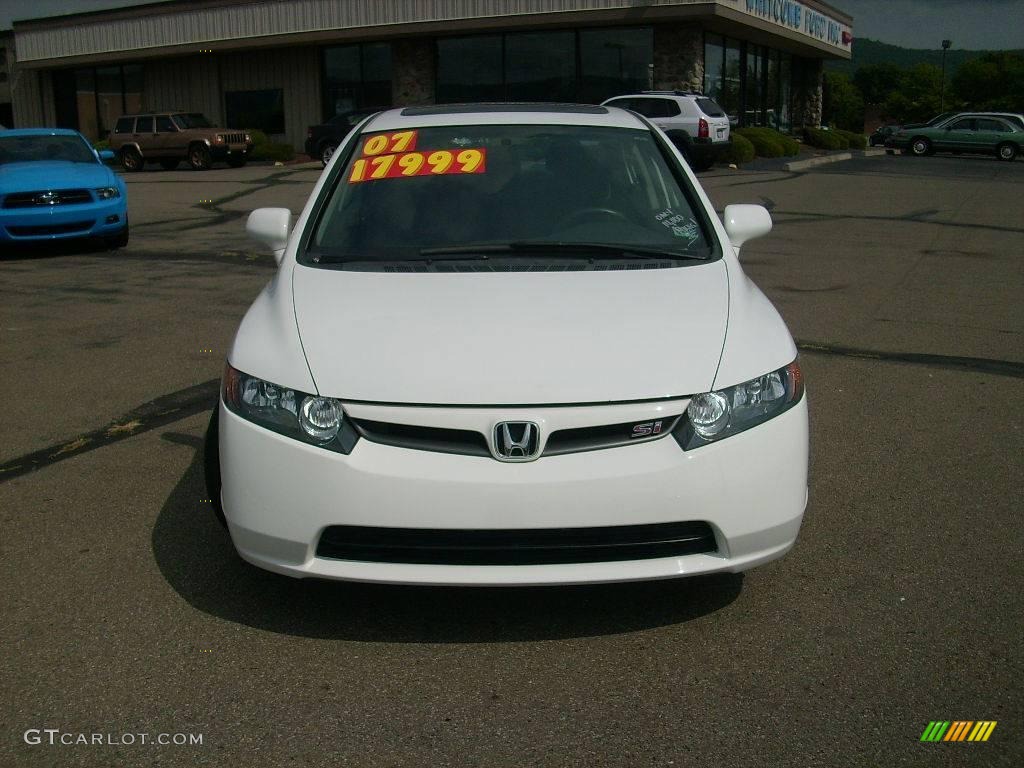 2007 Civic Si Sedan - Taffeta White / Black photo #2