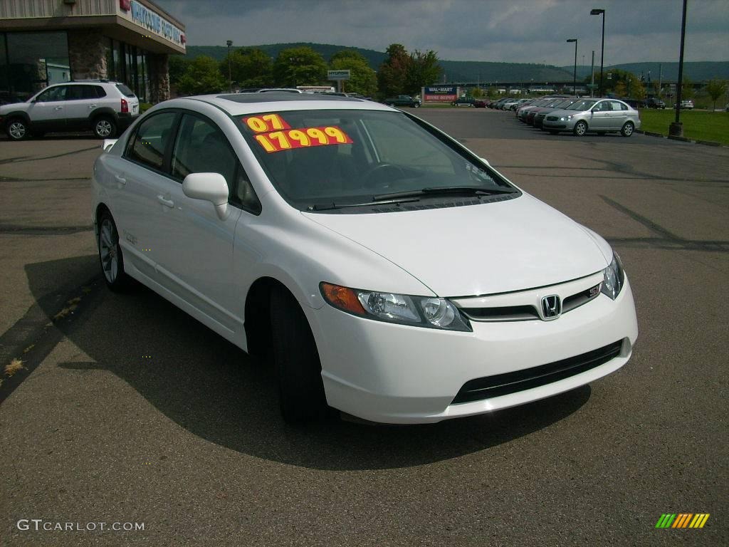 2007 Civic Si Sedan - Taffeta White / Black photo #3