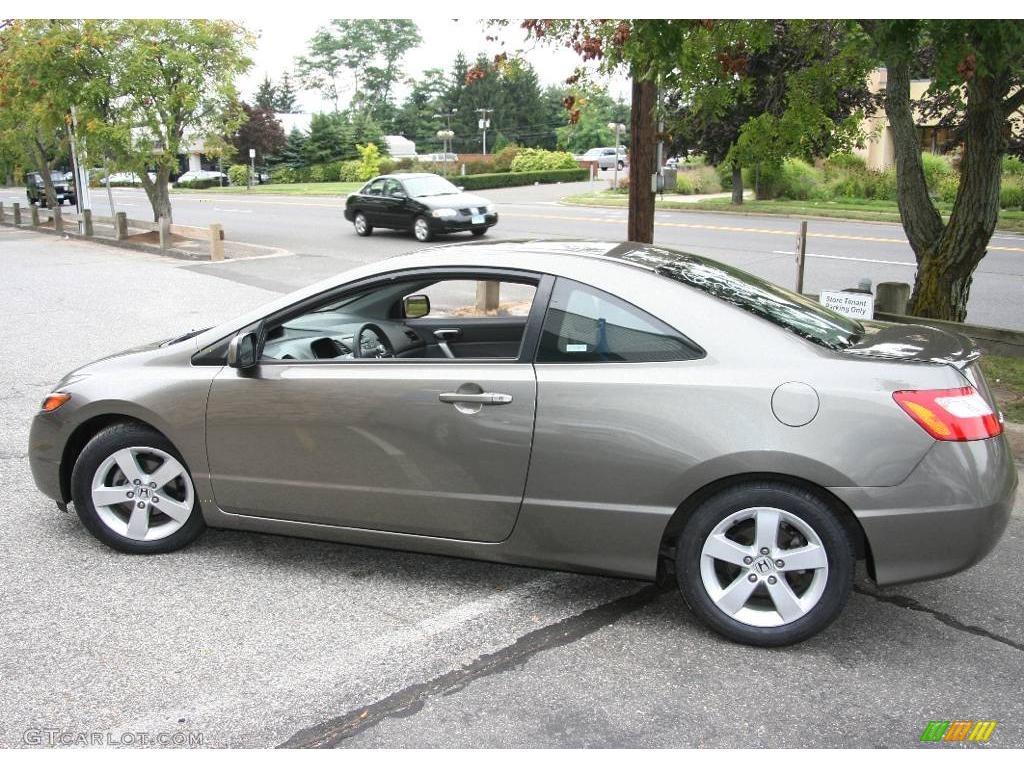 2007 Civic EX Coupe - Galaxy Gray Metallic / Gray photo #9