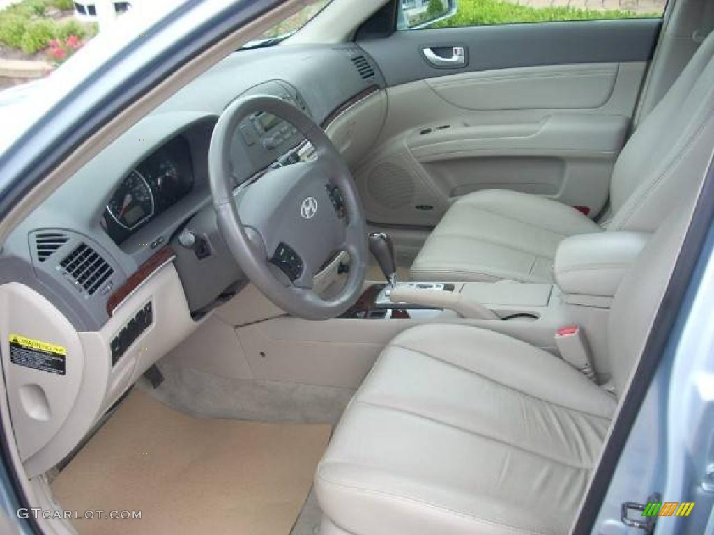 2008 Sonata Limited V6 - Silver Blue / Beige photo #14