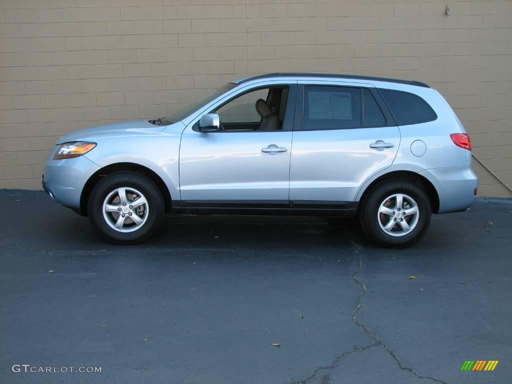 Silver Blue Hyundai Santa Fe