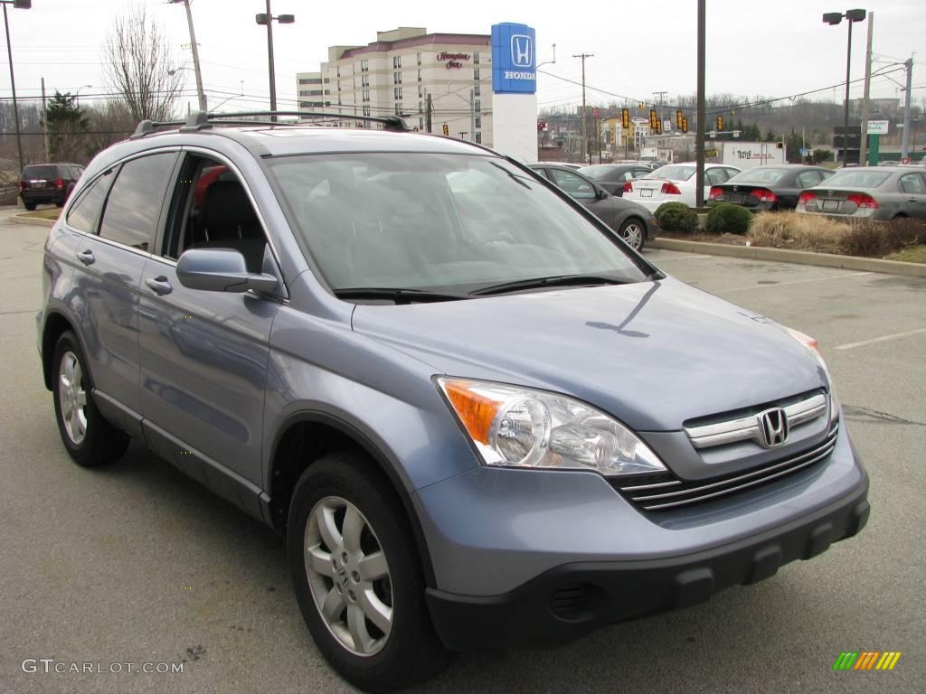 2007 CR-V EX-L 4WD - Glacier Blue Metallic / Gray photo #6