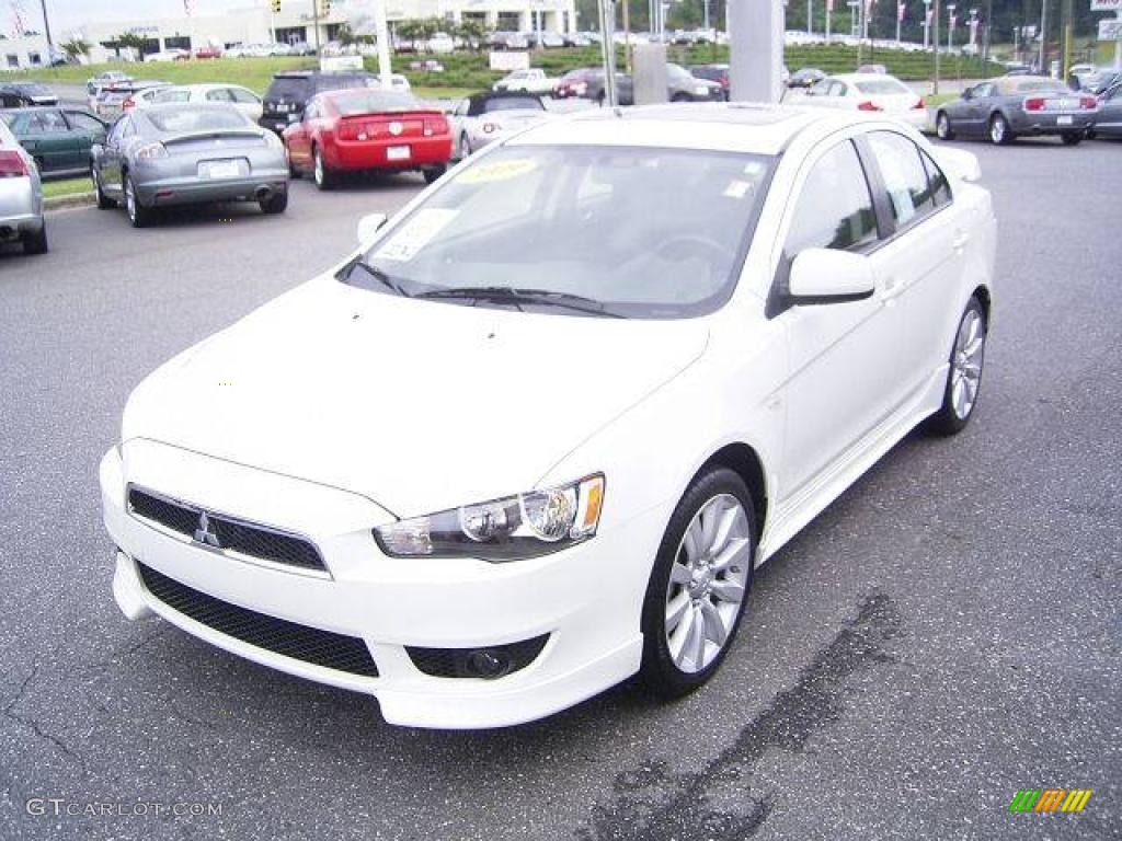 2009 Lancer GTS - Wicked White Satin / Black photo #1