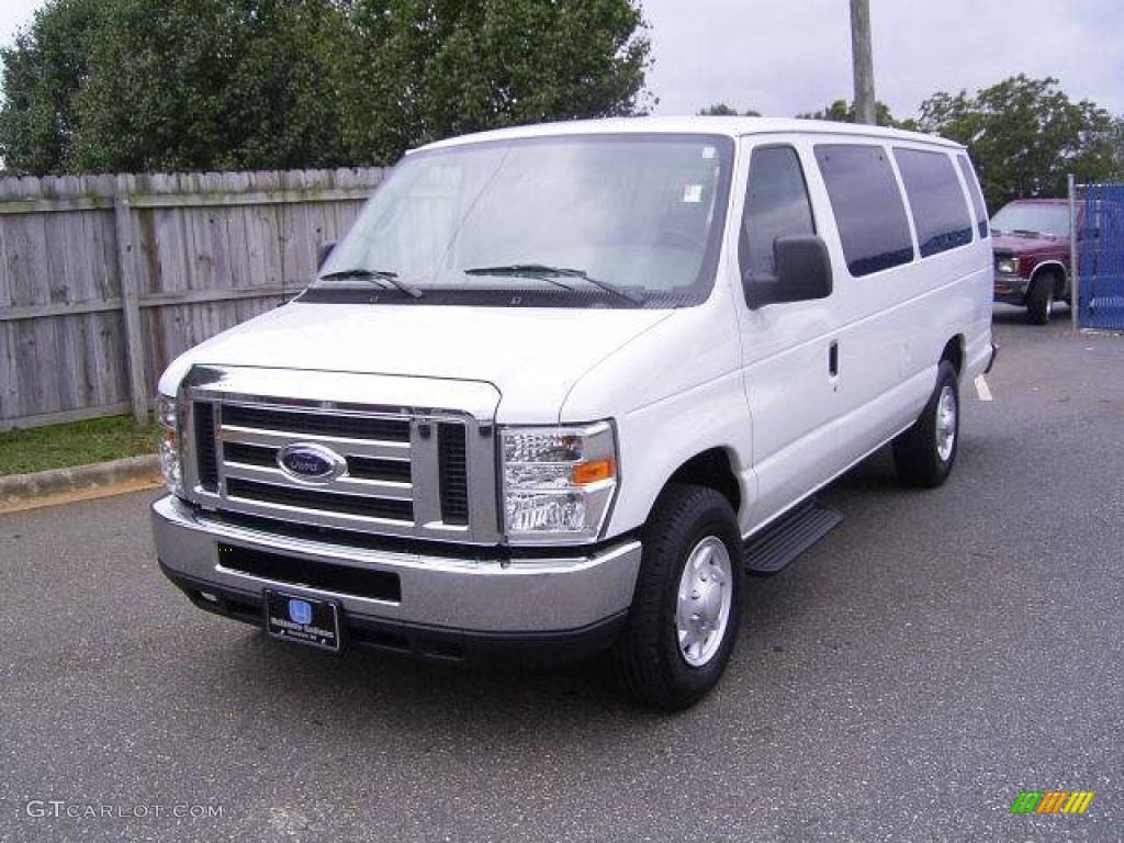 2008 E Series Van E350 Super Duty XLT 15 Passenger - Oxford White / Medium Flint photo #1