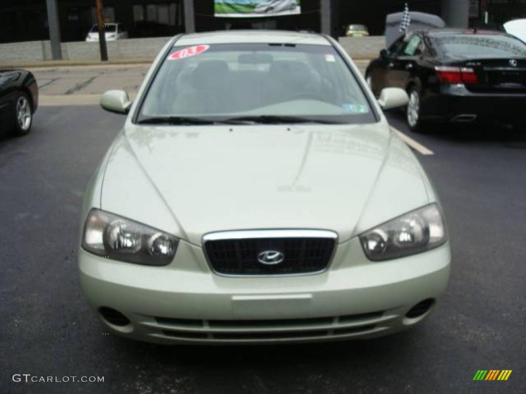 2003 Elantra GLS Sedan - Platinum Green Metallic / Beige photo #7