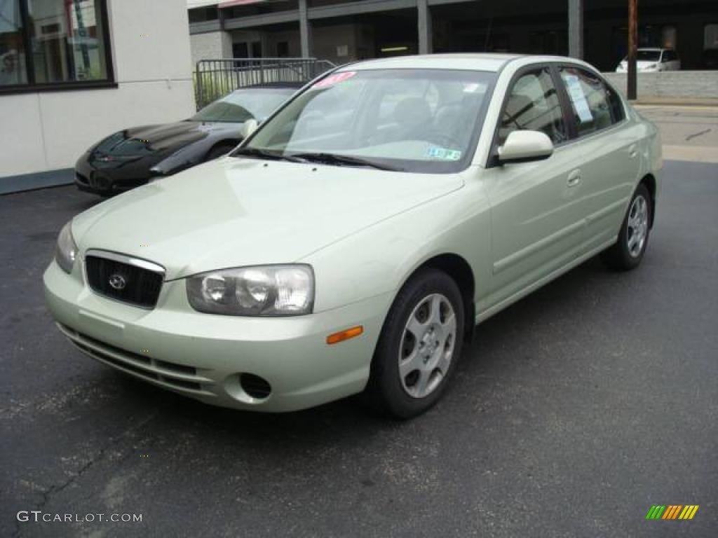 2003 Elantra GLS Sedan - Platinum Green Metallic / Beige photo #8