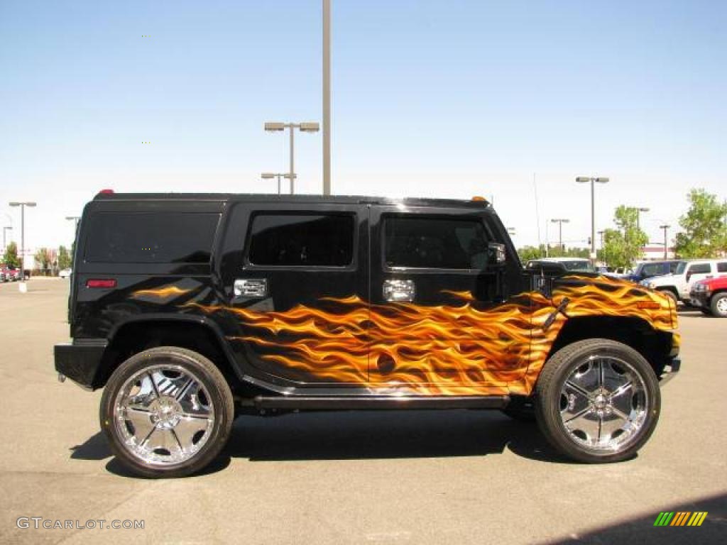 2006 H2 SUV - Black/Custom Flames / Ebony/Custom Flames photo #8