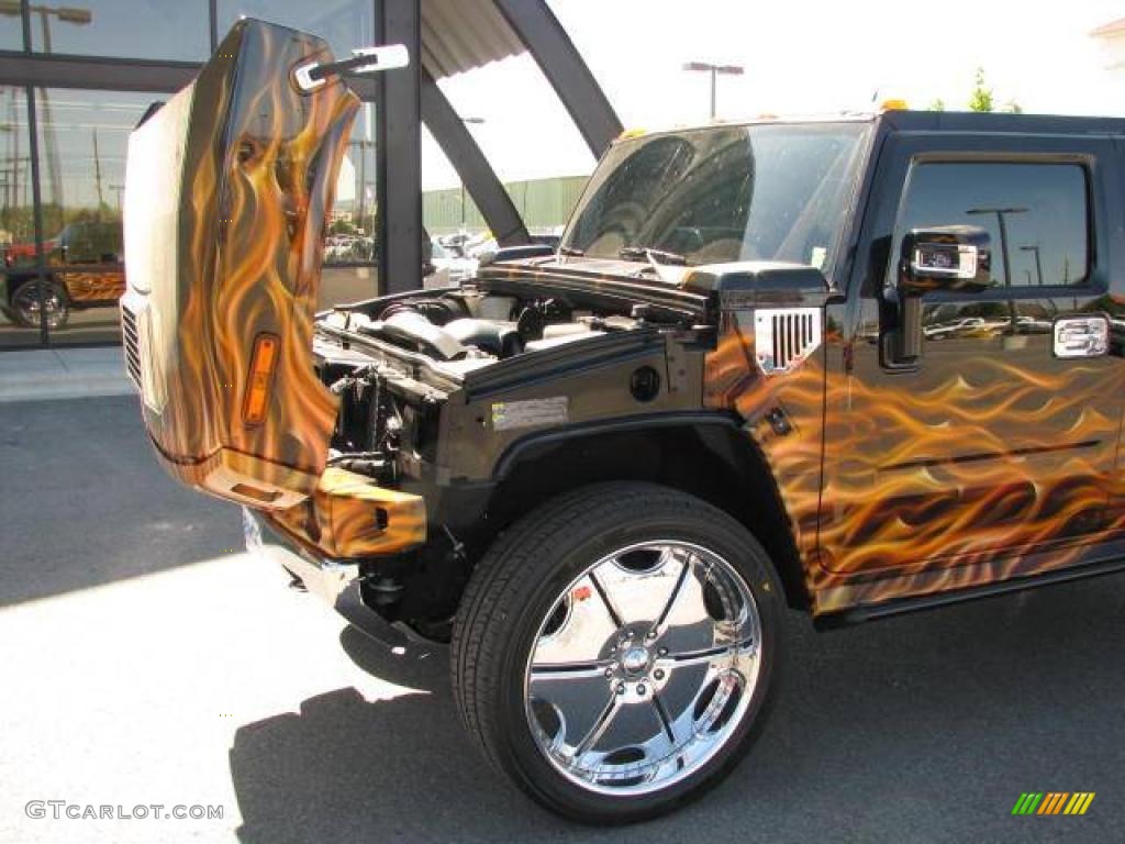 2006 H2 SUV - Black/Custom Flames / Ebony/Custom Flames photo #25