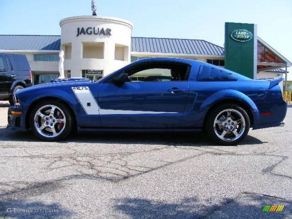 2007 Mustang Roush 427R Supercharged Coupe - Vista Blue Metallic / Roush Black/Blue photo #2