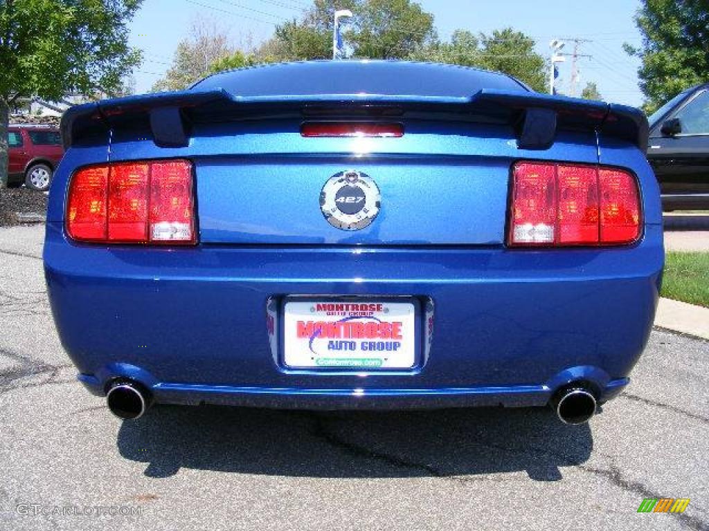 2007 Mustang Roush 427R Supercharged Coupe - Vista Blue Metallic / Roush Black/Blue photo #4