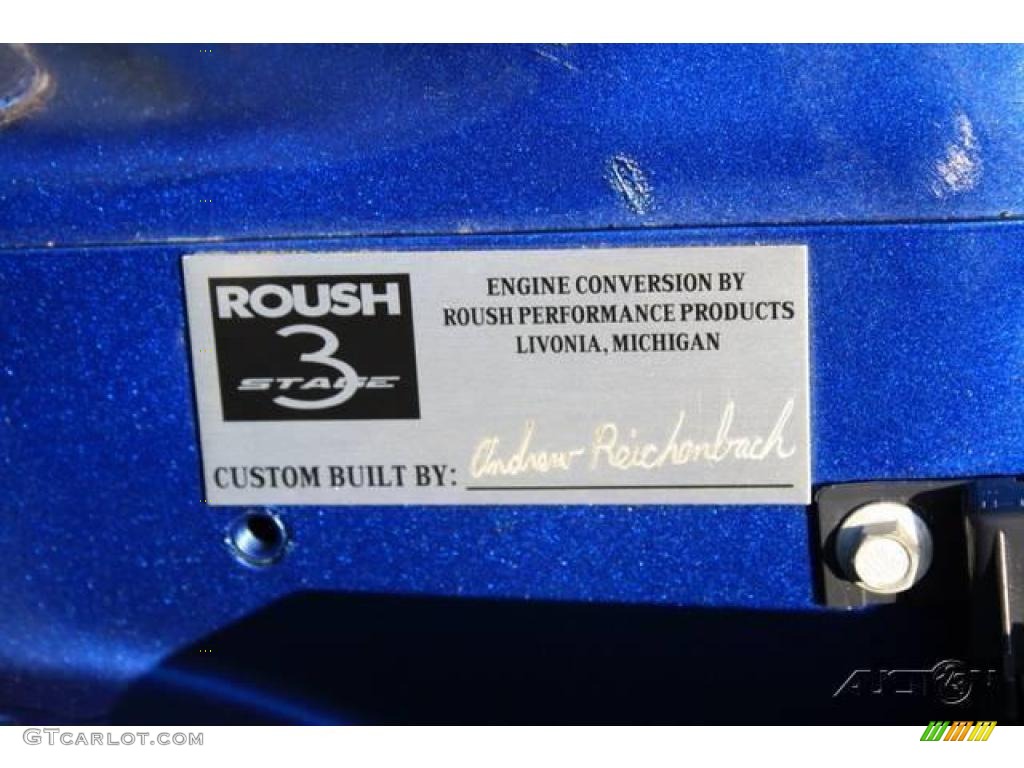 2007 Mustang Roush 427R Supercharged Coupe - Vista Blue Metallic / Roush Black/Blue photo #44