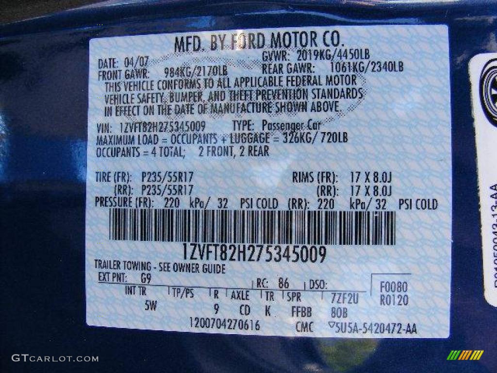 2007 Mustang Roush 427R Supercharged Coupe - Vista Blue Metallic / Roush Black/Blue photo #47