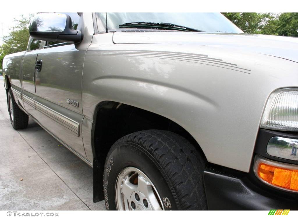 2000 Silverado 1500 LS Extended Cab 4x4 - Light Pewter Metallic / Medium Gray photo #14