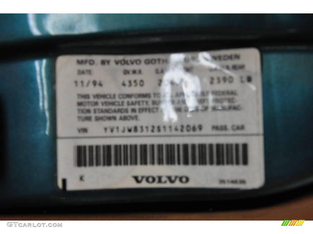 1995 940 Wagon - Blue Green Metallic / Beige photo #11