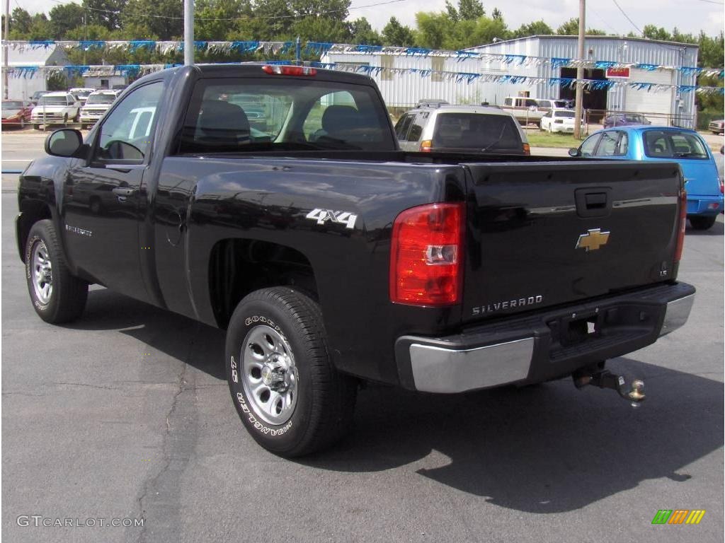 2008 Silverado 1500 LS Regular Cab 4x4 - Black / Dark Titanium photo #2