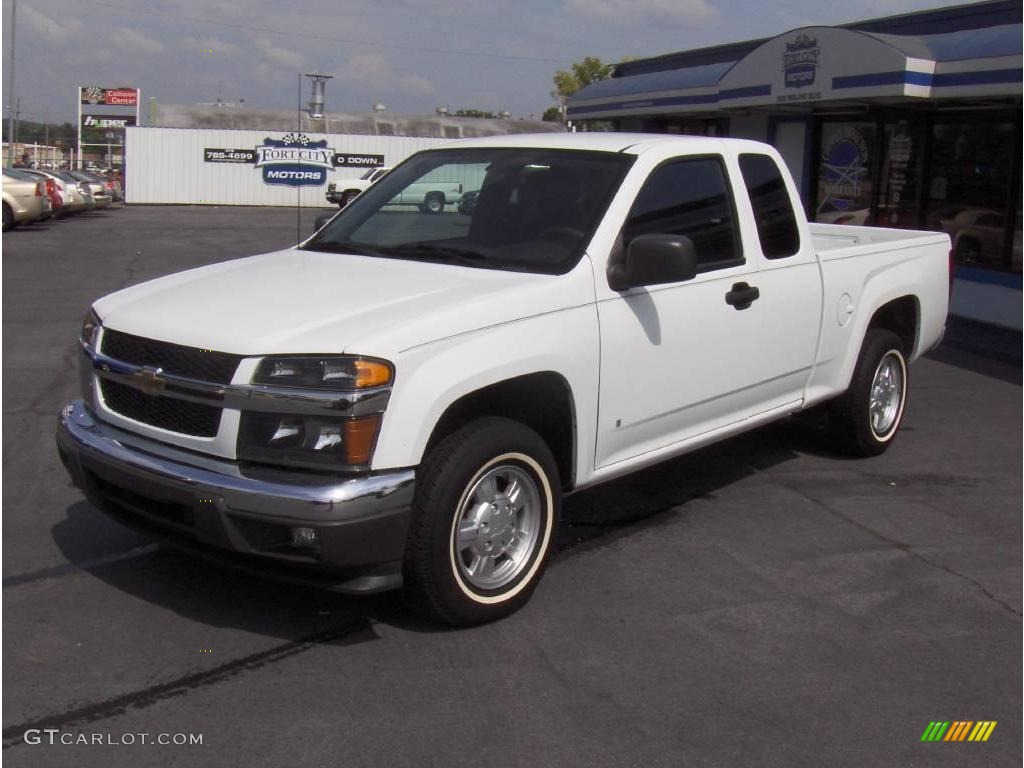 2007 Colorado LT Extended Cab - Summit White / Very Dark Pewter photo #1