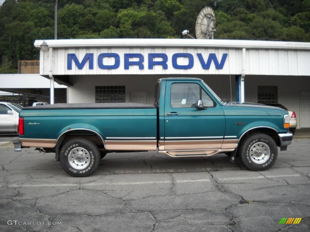 1996 F150 Eddie Bauer Regular Cab 4x4 - Pacific Green Metallic / Medium Mocha photo #1