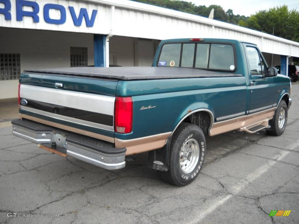 1996 F150 Eddie Bauer Regular Cab 4x4 - Pacific Green Metallic / Medium Mocha photo #2