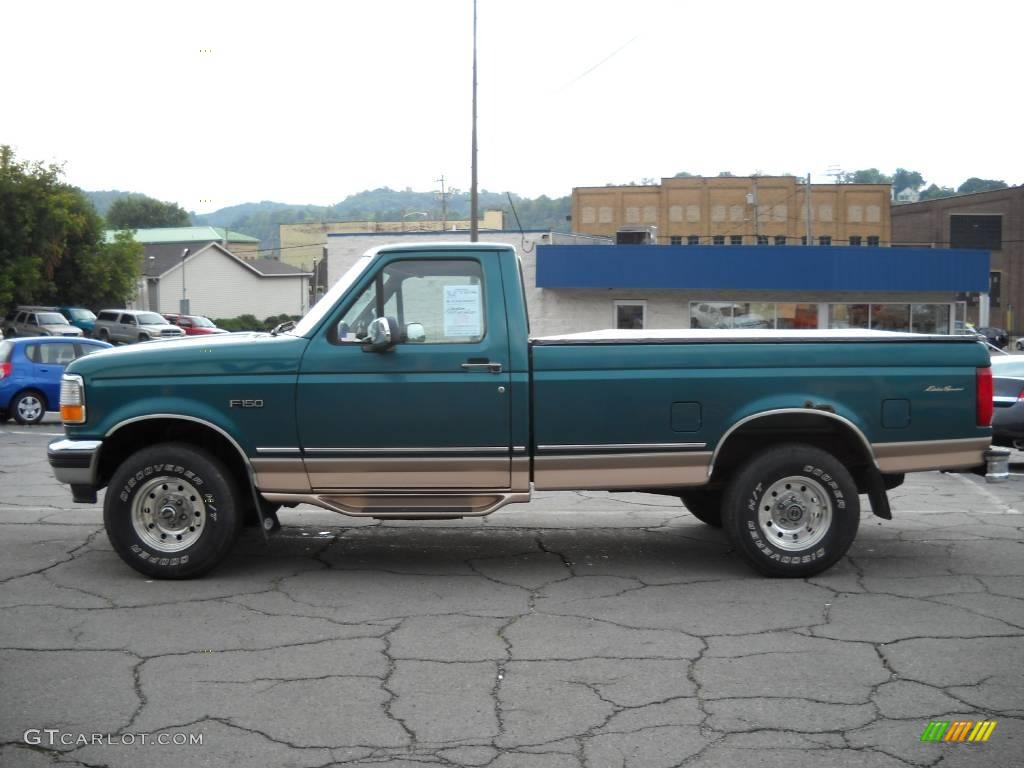 1996 F150 Eddie Bauer Regular Cab 4x4 - Pacific Green Metallic / Medium Mocha photo #5