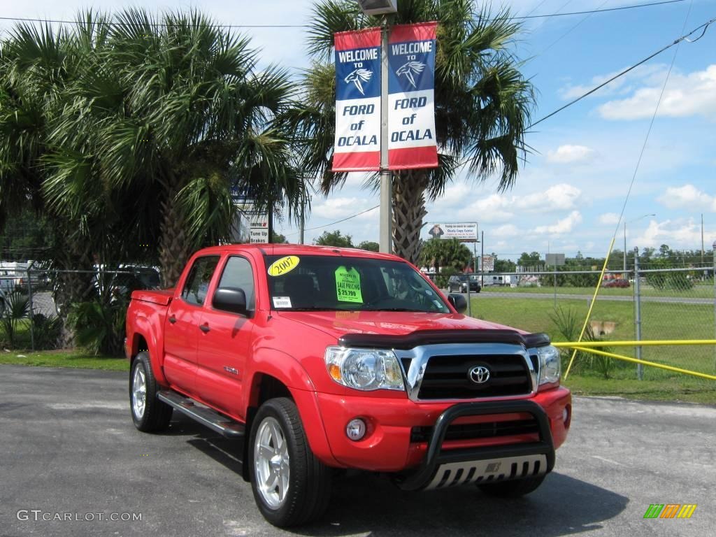 2007 Tacoma V6 PreRunner X-SP Double Cab - Radiant Red / Graphite Gray photo #1