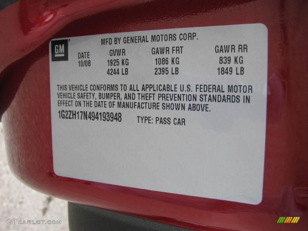 2009 G6 GT Coupe - Performance Red Metallic / Ebony photo #28