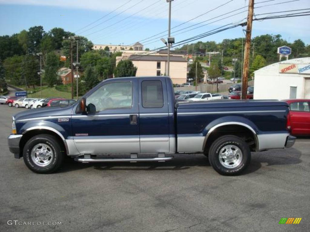 2003 F250 Super Duty Lariat SuperCab - True Blue Metallic / Medium Flint Grey photo #6