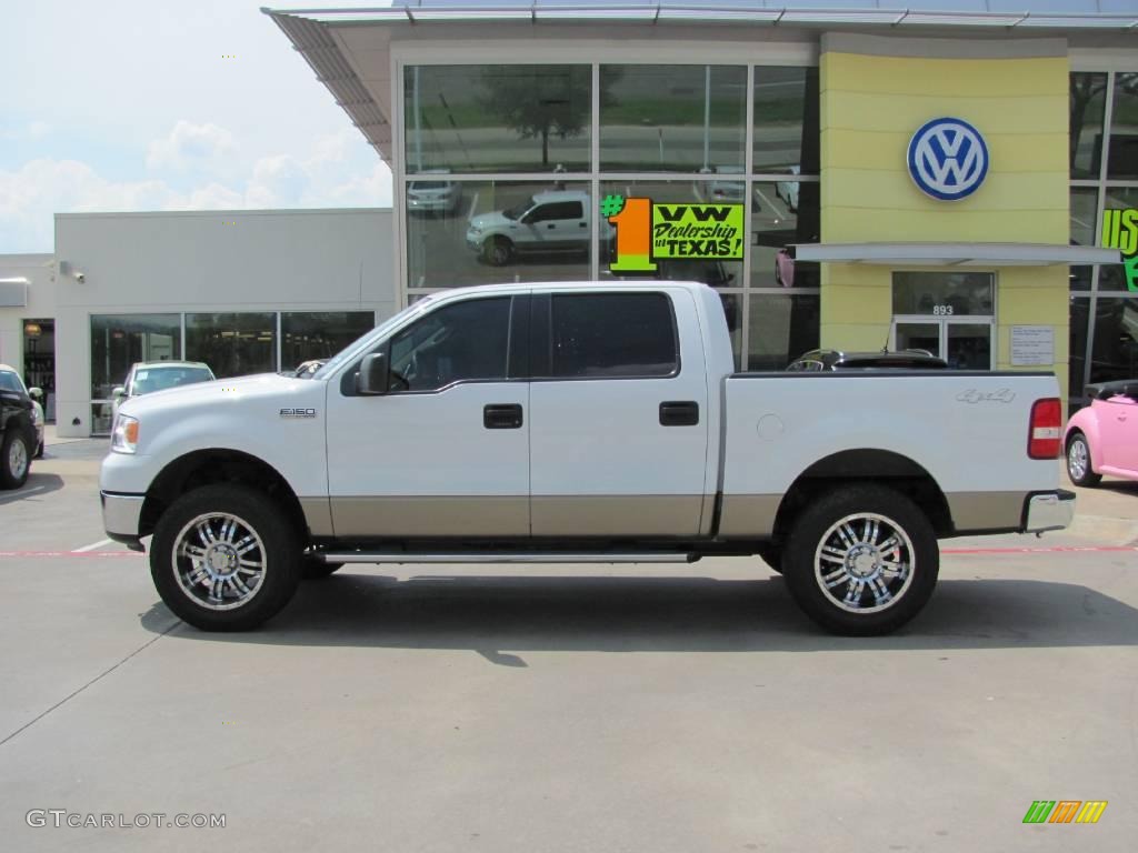 2006 F150 XLT SuperCrew 4x4 - Oxford White / Tan photo #2
