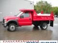Red 2009 Ford F550 Super Duty XL Regular Cab Chassis 4x4 Dump Truck