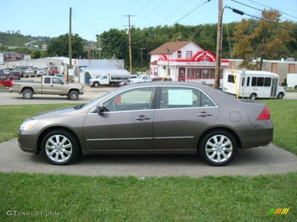 2007 Accord EX-L V6 Sedan - Carbon Bronze Pearl / Ivory photo #1