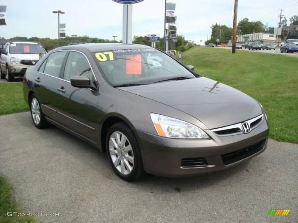 2007 Accord EX-L V6 Sedan - Carbon Bronze Pearl / Ivory photo #6