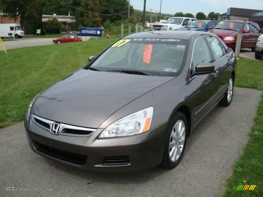 2007 Accord EX-L V6 Sedan - Carbon Bronze Pearl / Ivory photo #16