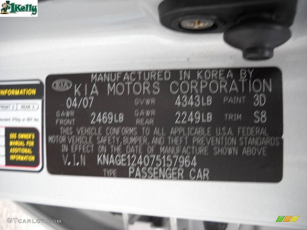 2007 Optima EX V6 - Bright Silver Metallic / Gray photo #10